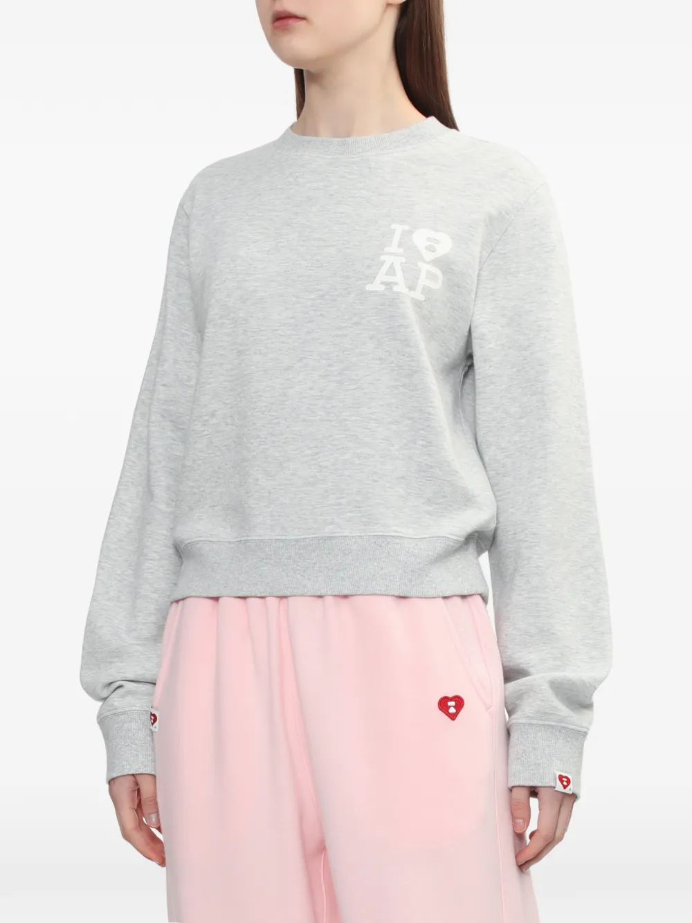  A Bathing Ape® Heart Graphic Sweater - Grey 