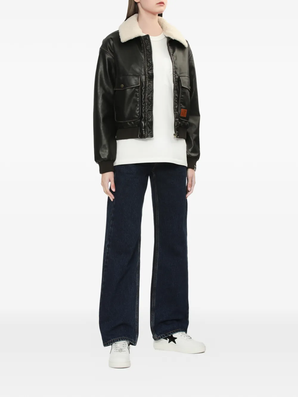  A Bathing Ape® Pocket Shearling-collar Jacket - Black 