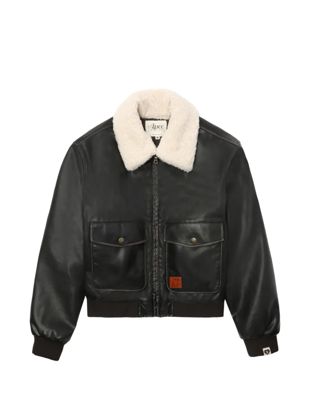 APEE™ by *A BATHING APE® pocket shearling-collar jacket - Nero