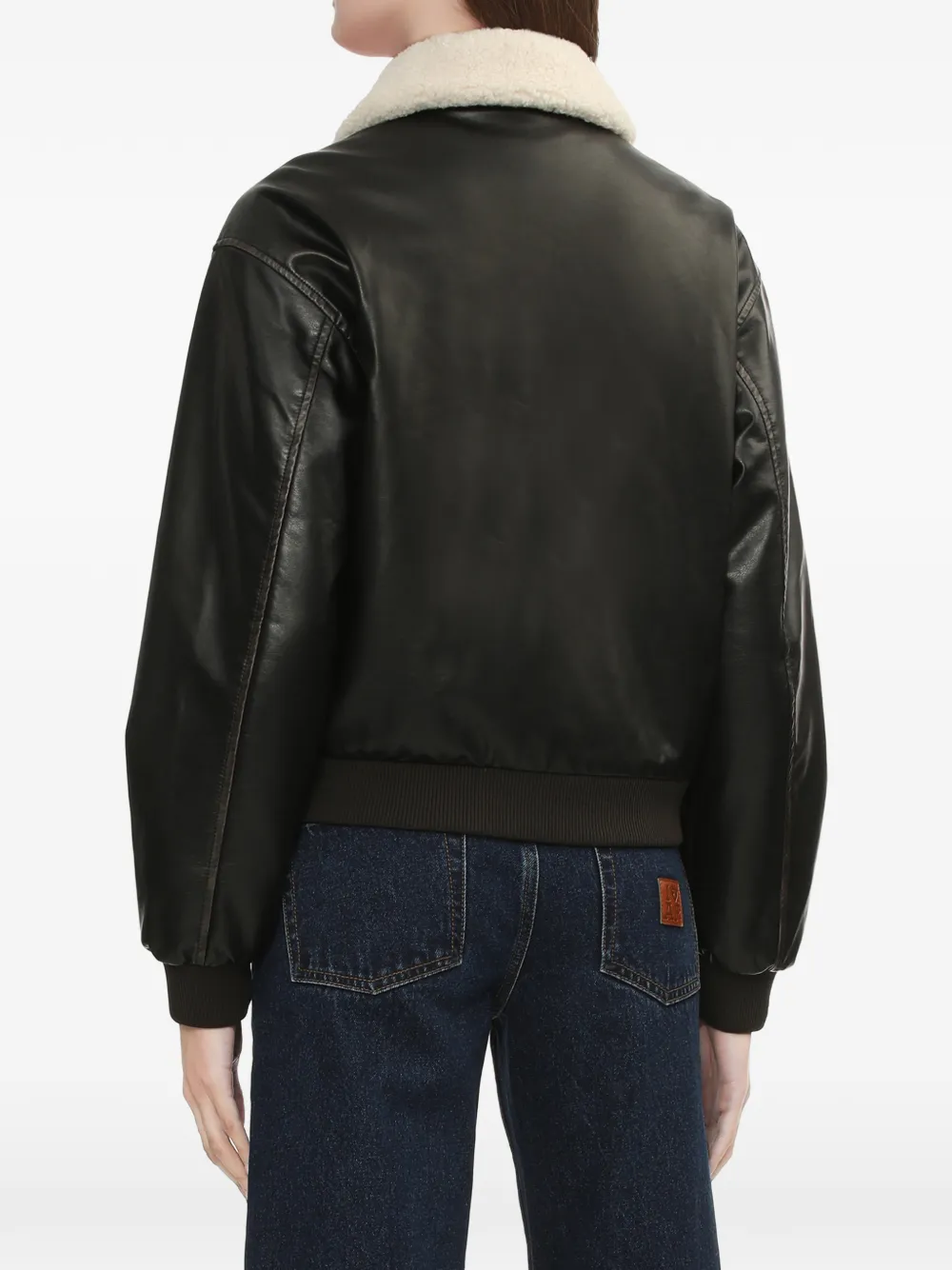 A BATHING APE Jack met lammy kraag en zak Zwart