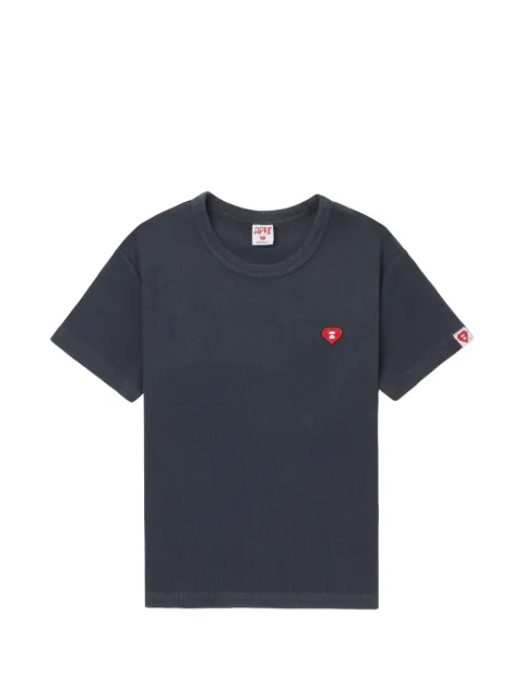 A BATHING APE® ribbed heart appliqué T-shirt