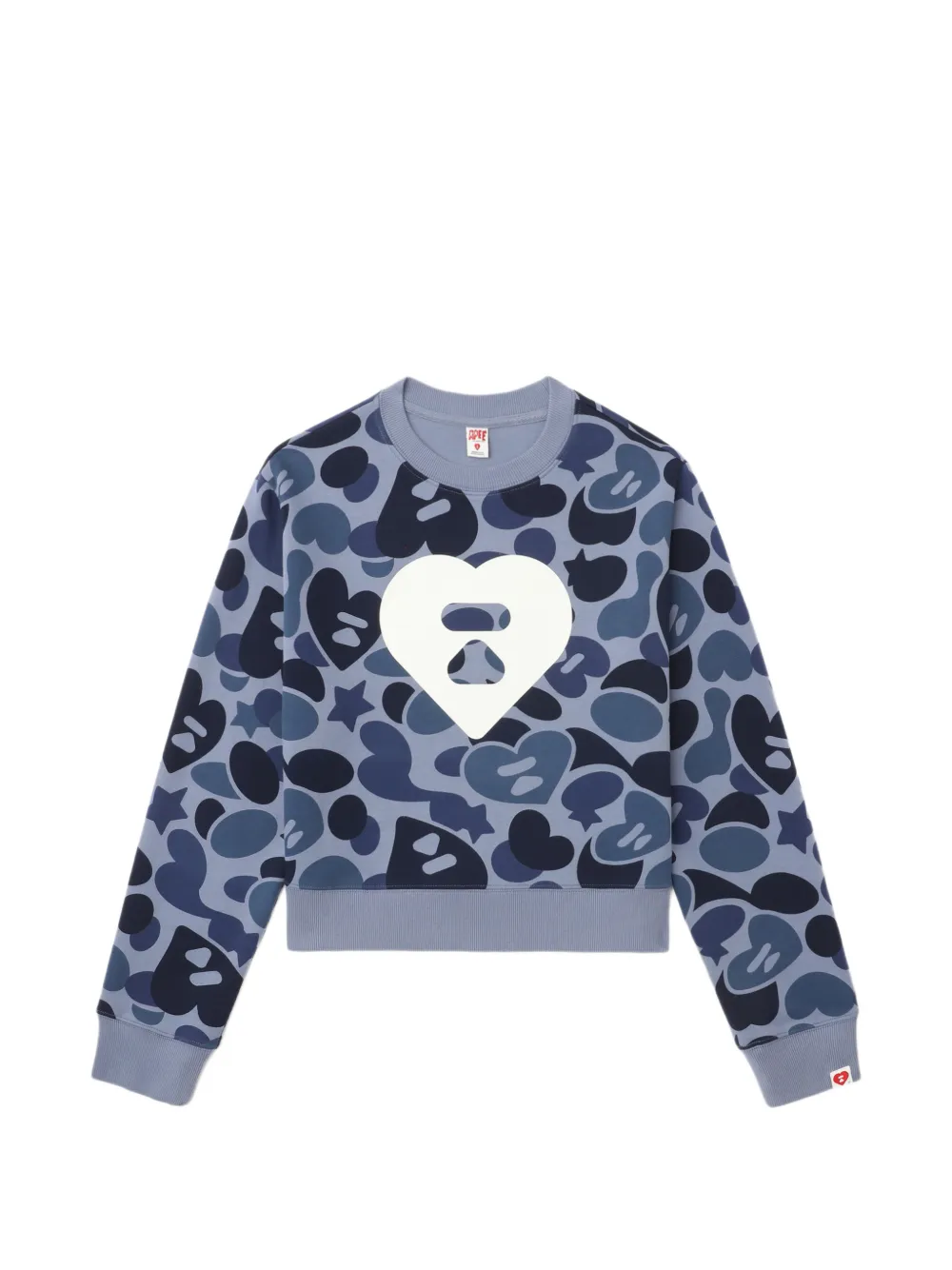 APEE™ by *A BATHING APE® Camo Monogram Big Heart sweatshirt - Blu