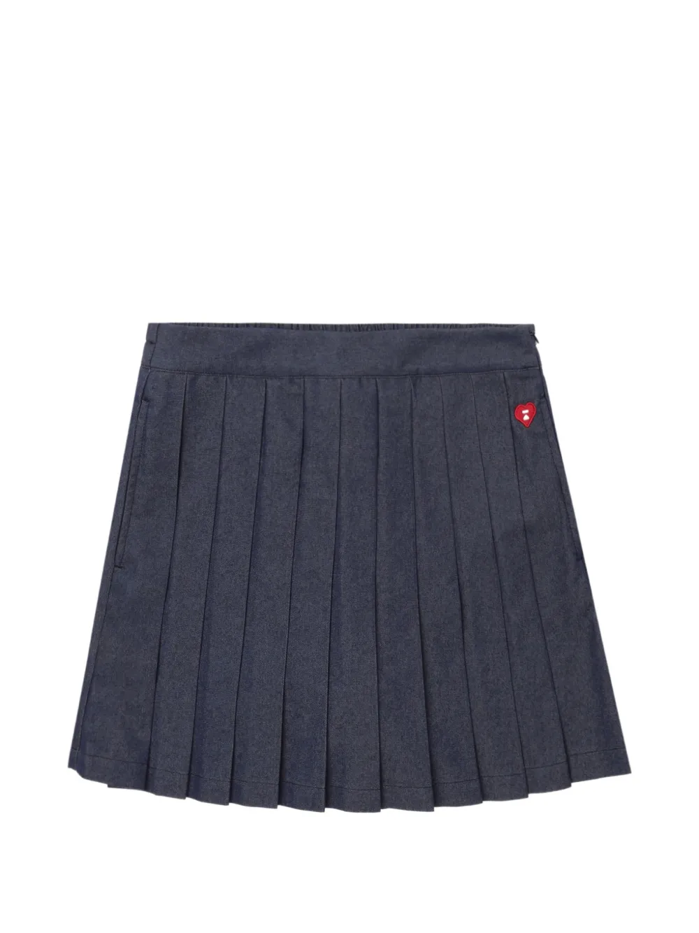 APEE™ by *A BATHING APE® heart-badge pleated mini skirt - Blu