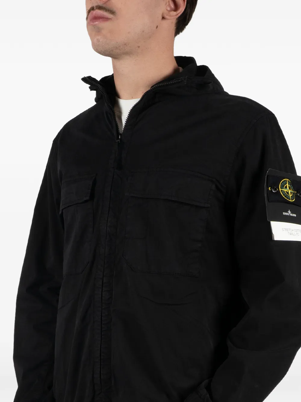 Stone Island Jack met capuchon Zwart