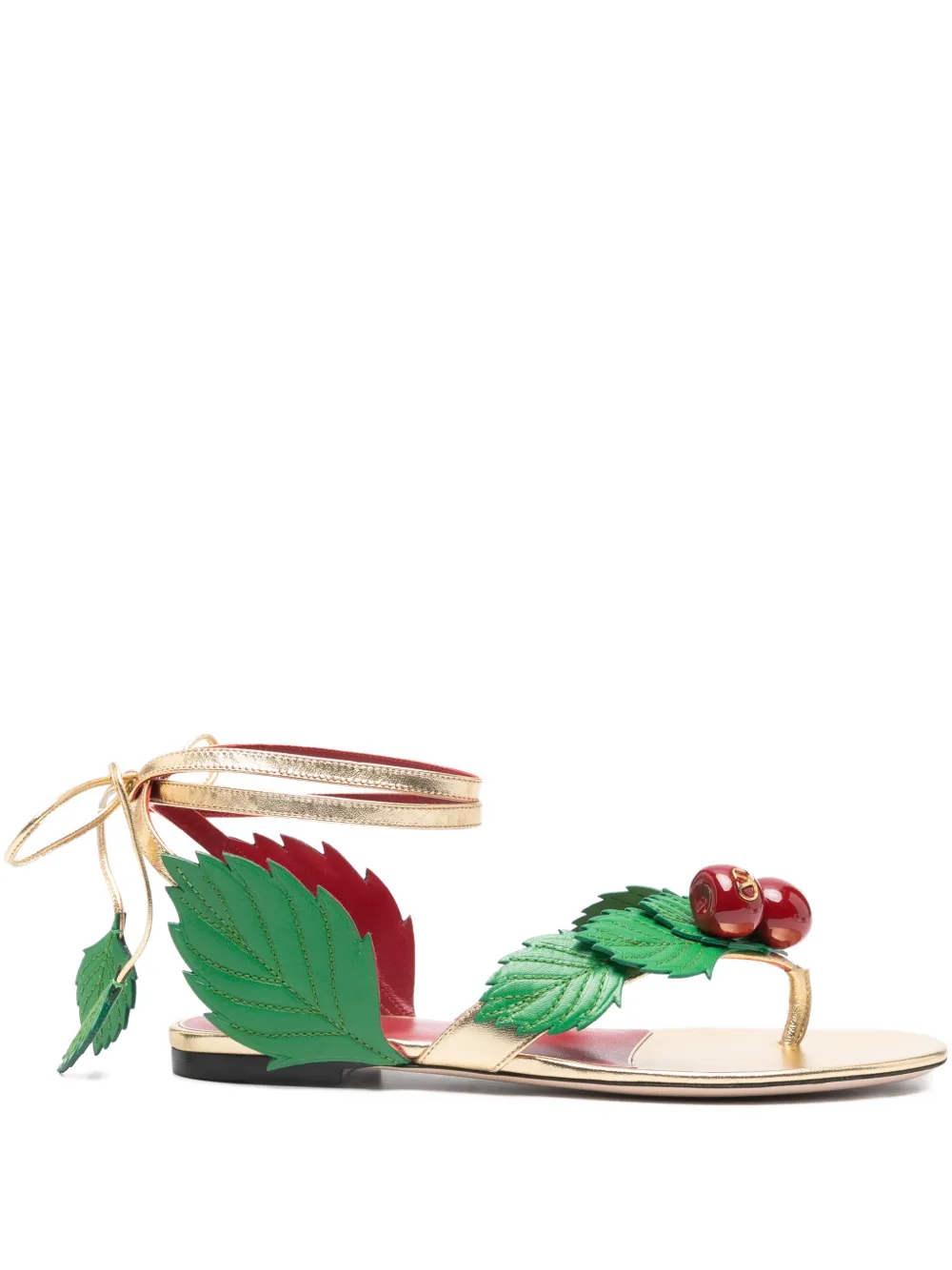 Valentino Garavani cherry leaf sandals - Oro