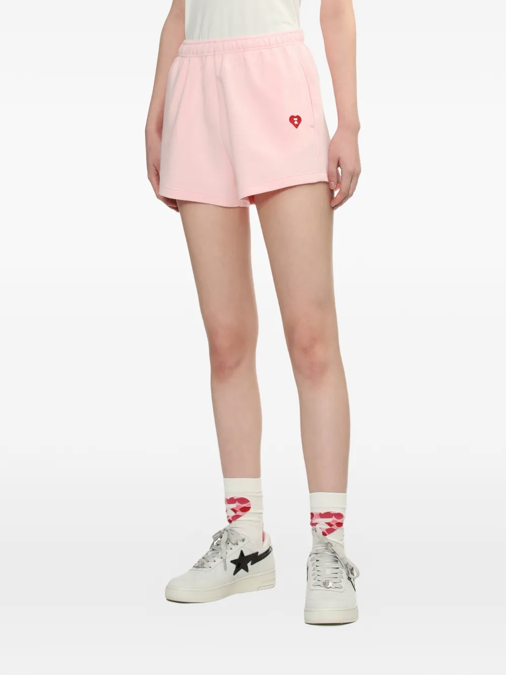 APEE™ by *A BATHING APE® Apee heart embroidered shorts - Rosa