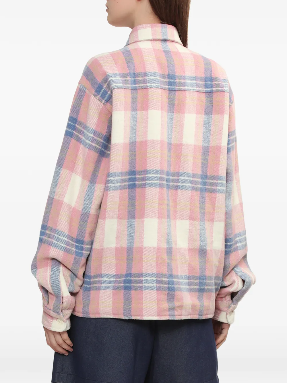 A BATHING APE Geruit blouse met zak Roze