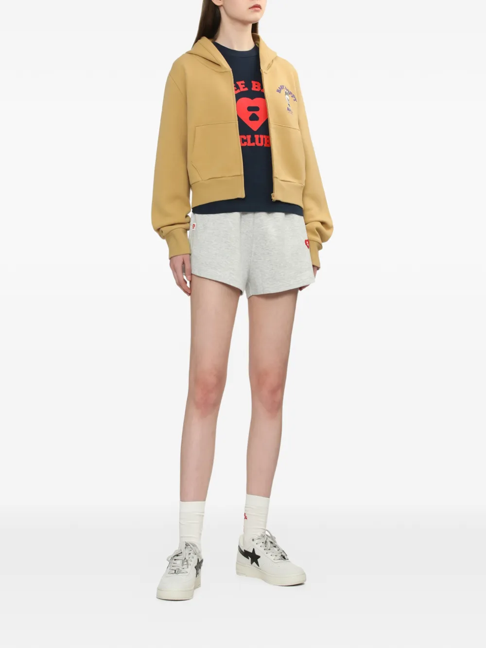 APEE™ by *A BATHING APE logo hooded top - Beige