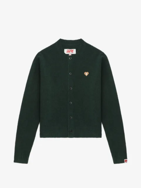 A BATHING APE® كارديغان بأزرار وبنقش قلب