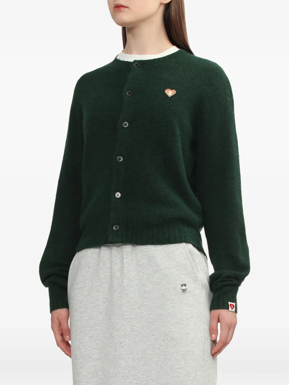  A Bathing Ape® Heart-motif Buttoned Cardigan - Green 