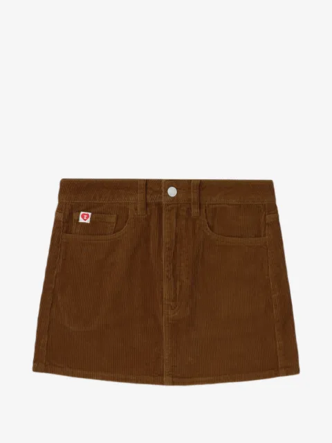A BATHING APE® heart-motif corduroy mini skirt