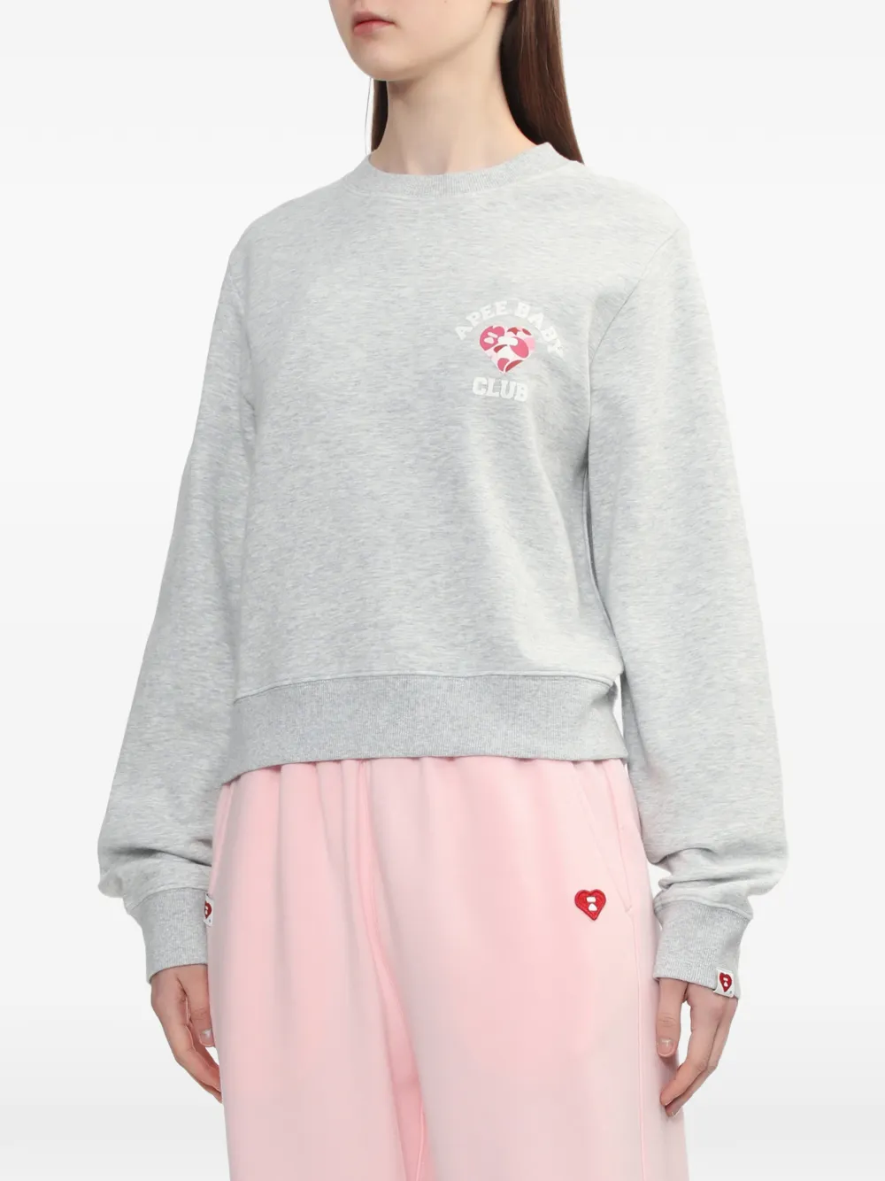  A Bathing Ape® Logo Crew-neck Sweater - Grey 