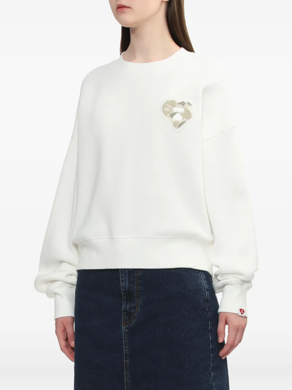 A Bathing Ape® Heart Appliqué Sweater - White 