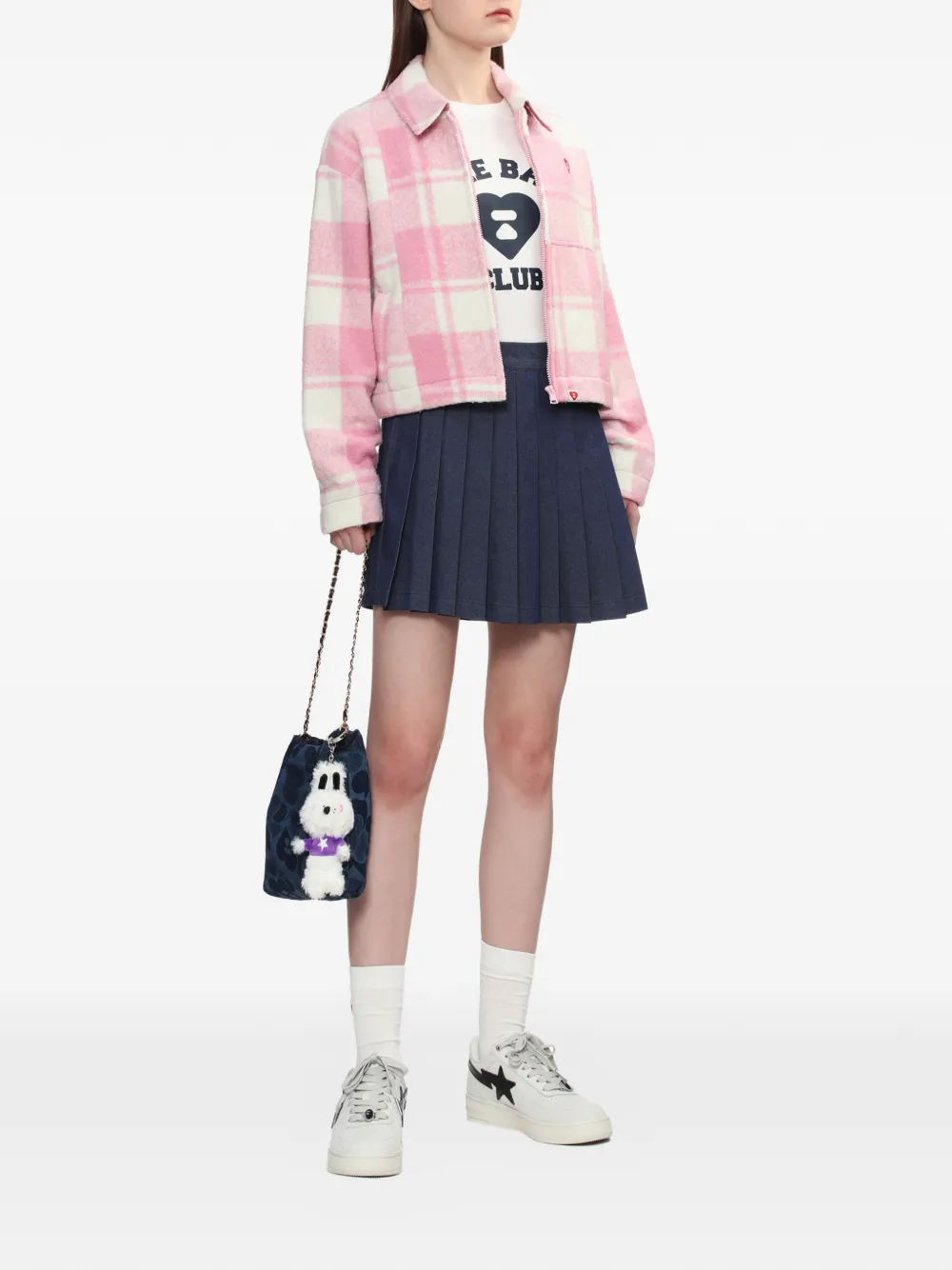  A Bathing Ape® Apee Check Zip Jacket - Pink 