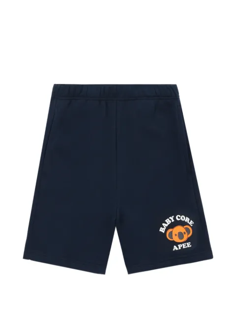 A BATHING APE® logo graphic shorts