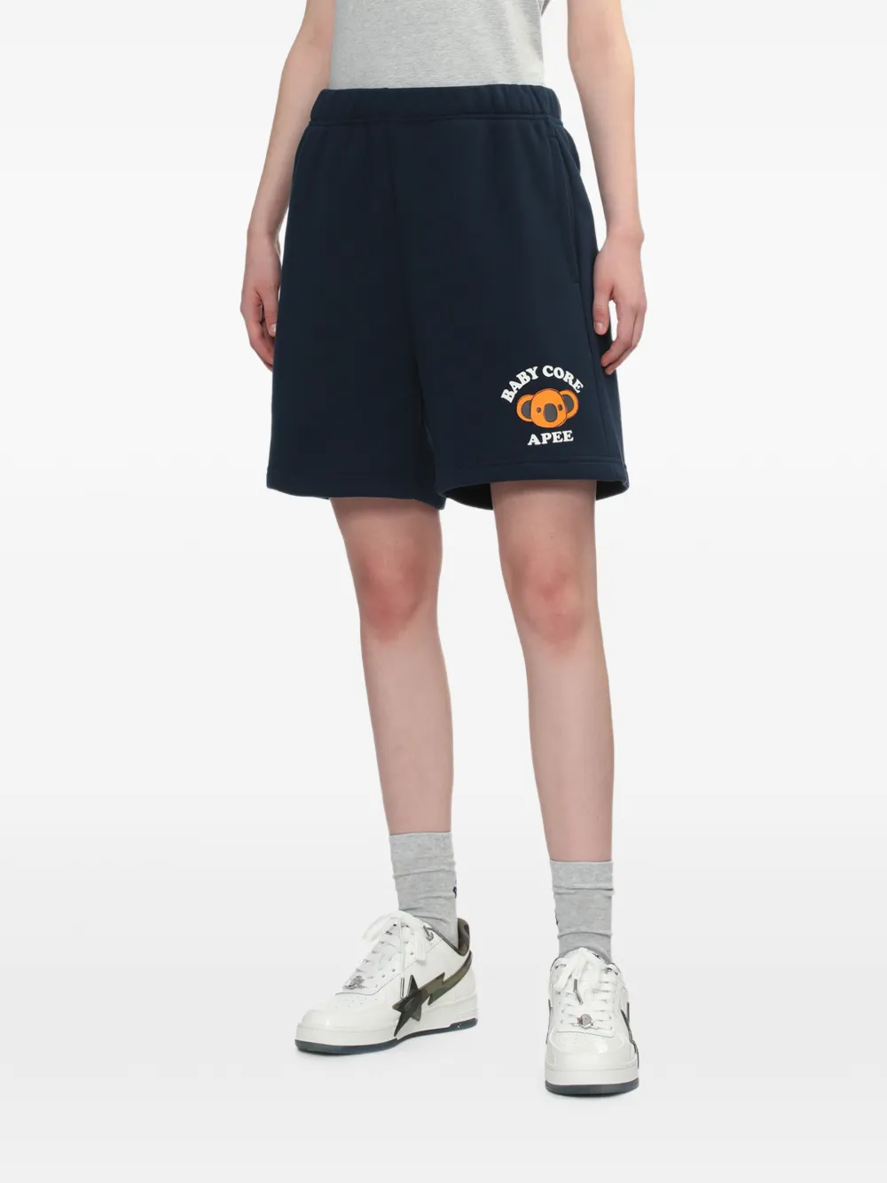  A Bathing Ape® Logo Graphic Shorts - Blue 