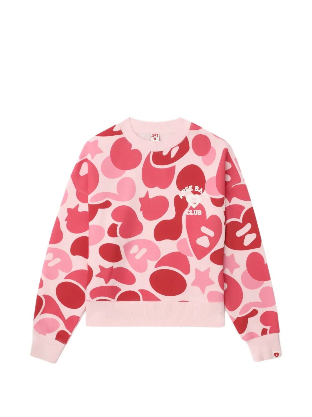 APEE™ by *A BATHING APE® heart pattern logo sweater - Rosa