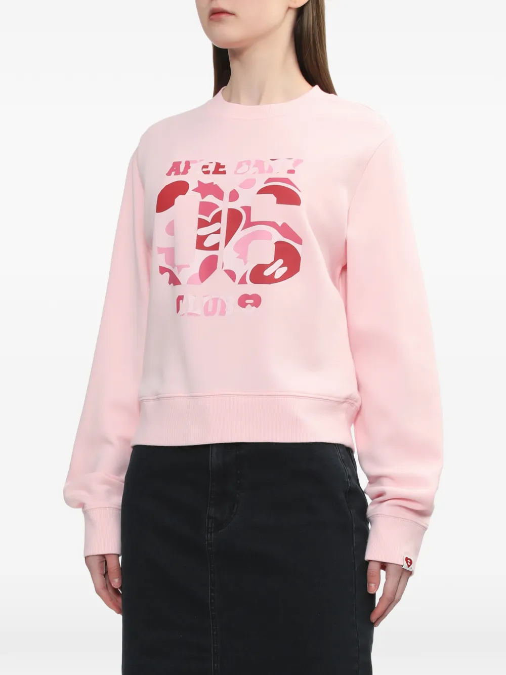  A Bathing Ape® Camouflage-print Crew-neck Sweater - Pink 