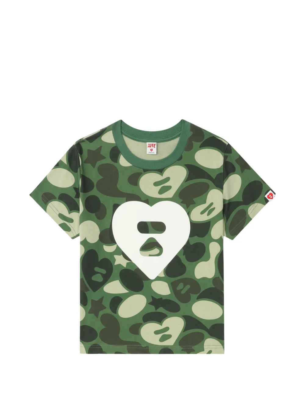 APEE™ by *A BATHING APE® camouflage heart T-shirt - Grün
