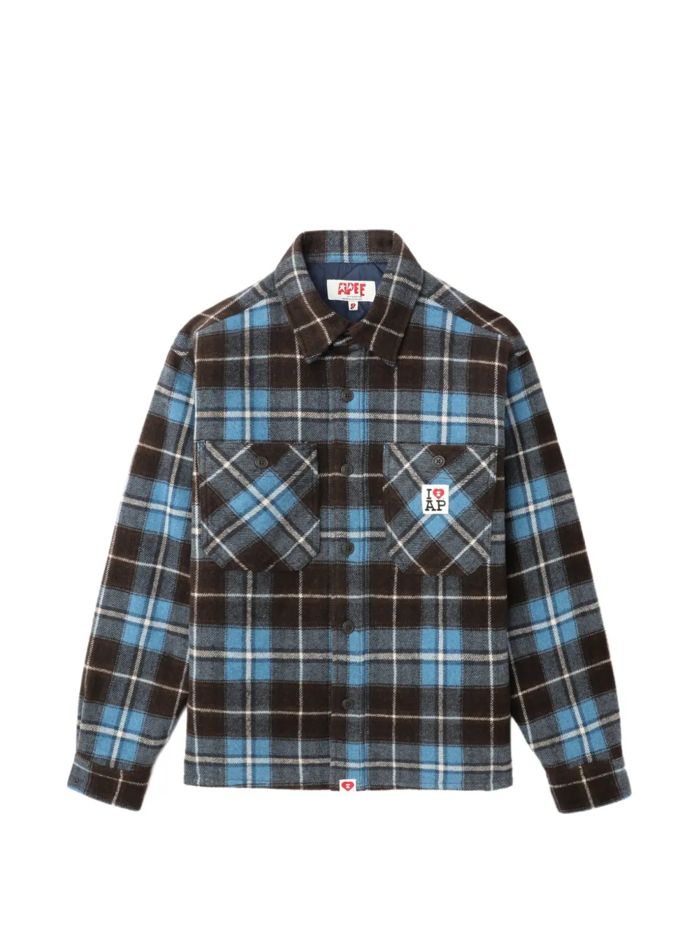 APEE™ by *A BATHING APE® check patch pocket shirt - Marrone