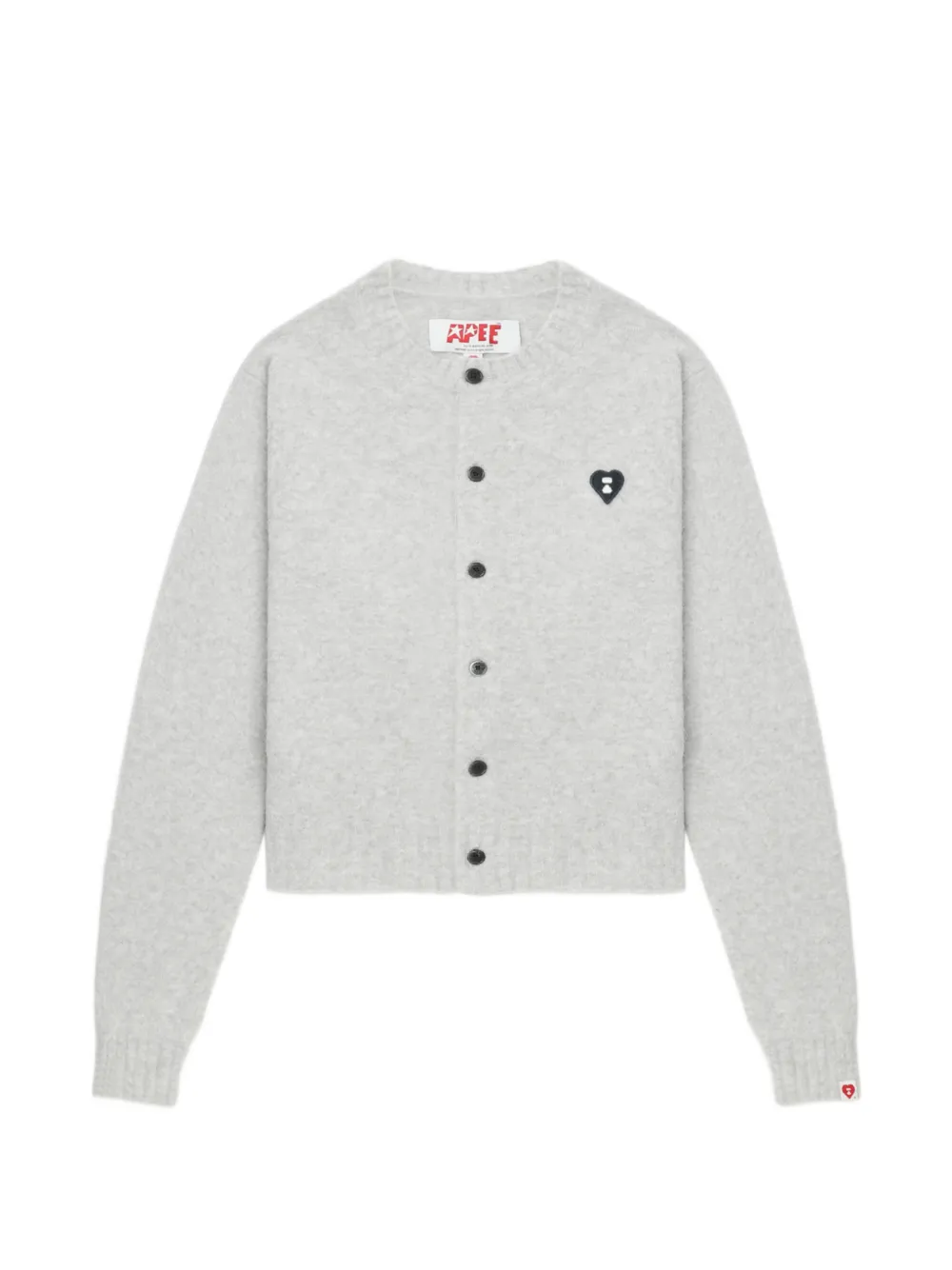 APEE™ by *A BATHING APE® button heart knitwear - Grigio