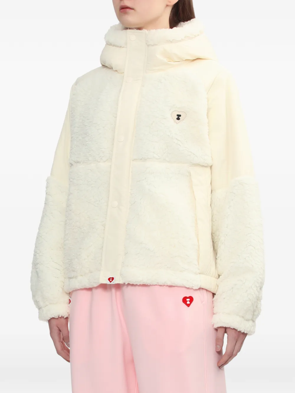 A BATHING APE Jack met capuchon en lange mouwen Beige