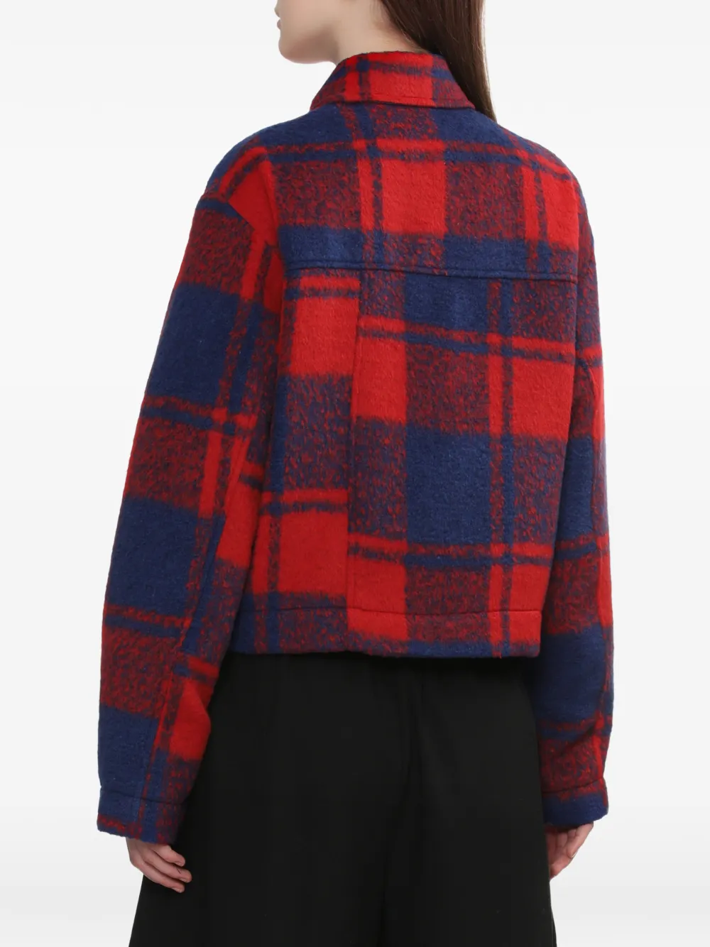 A BATHING APE Geruit jack met hartpatch Rood