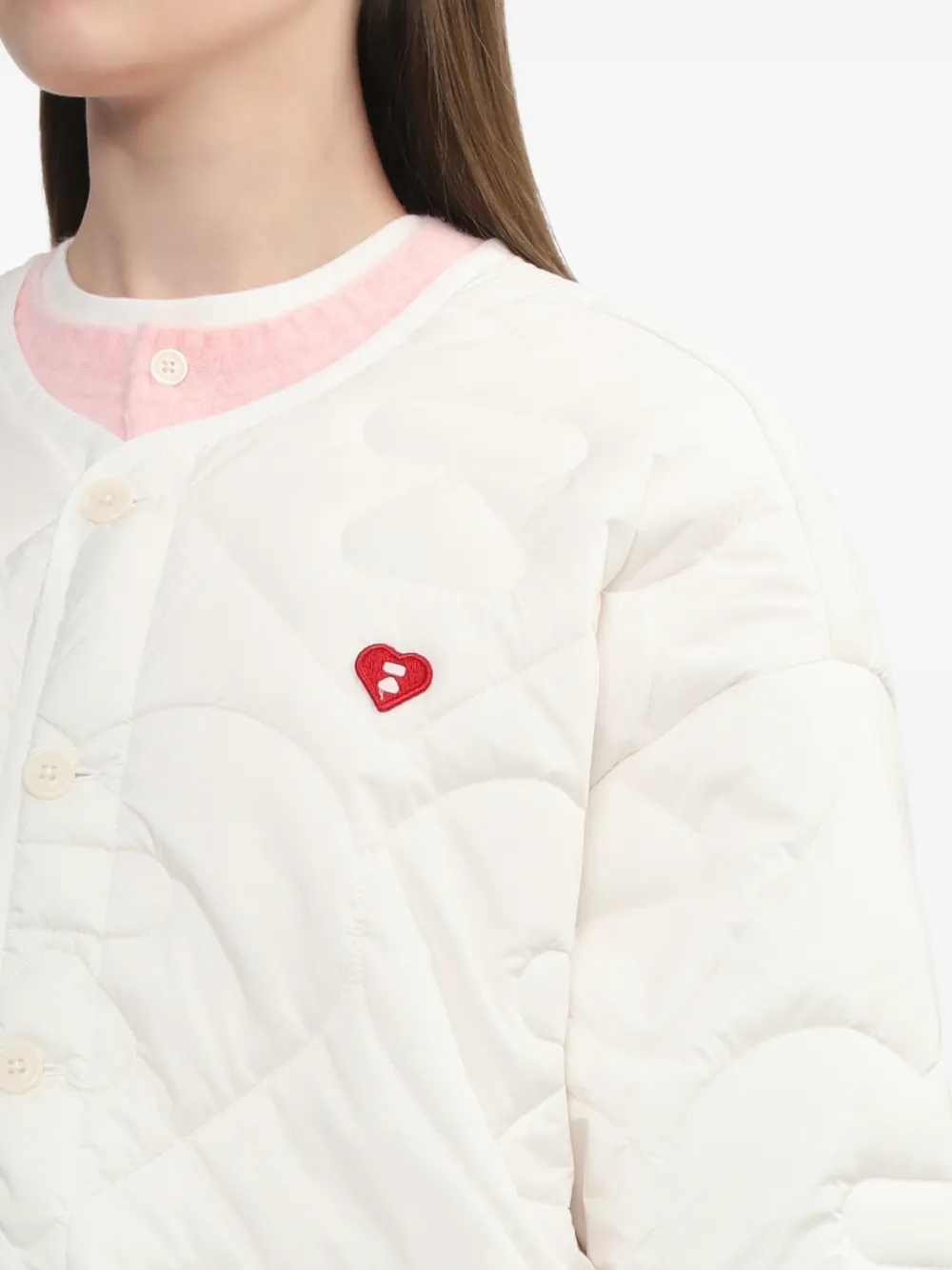 A BATHING APE Heart gewatteerd jack Wit