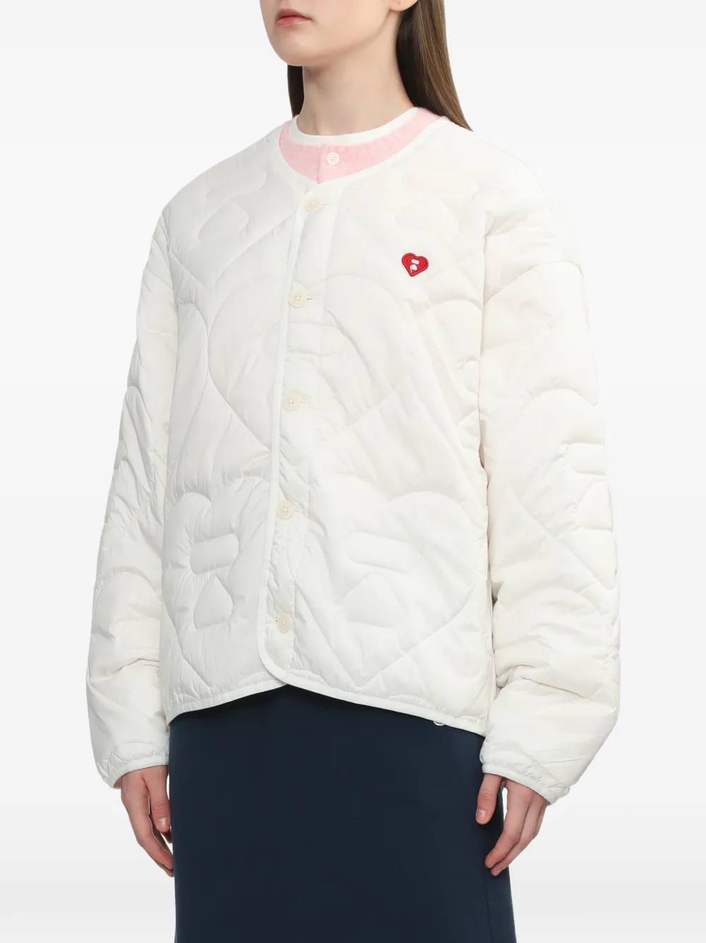 A BATHING APE Heart gewatteerd jack Wit