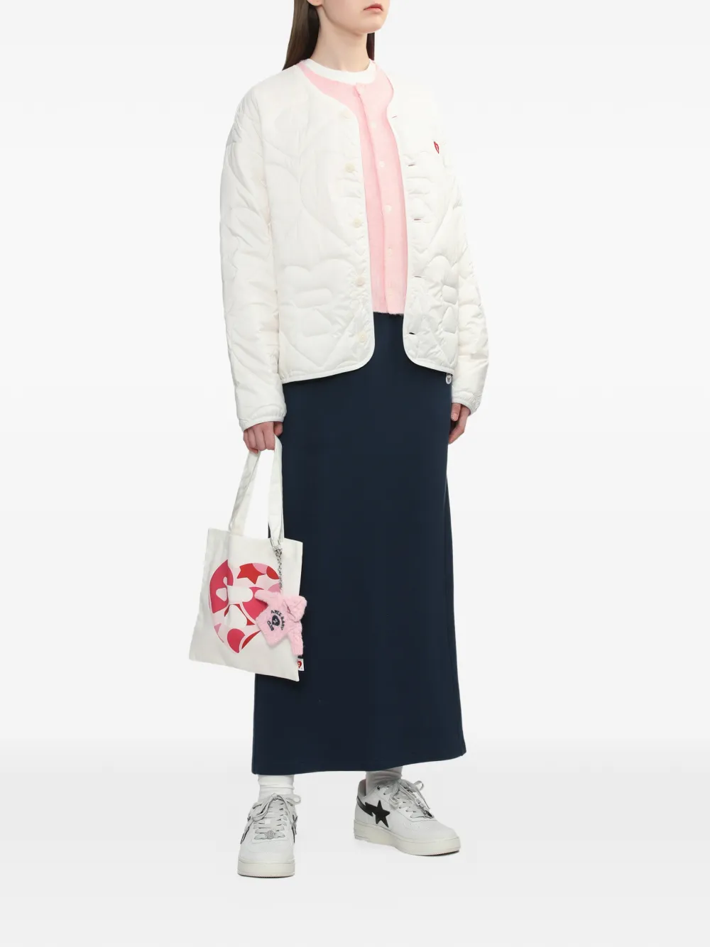 A BATHING APE Heart gewatteerd jack Wit