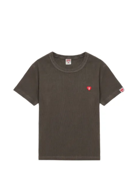 A BATHING APE® heart detail ribbed T-shirt