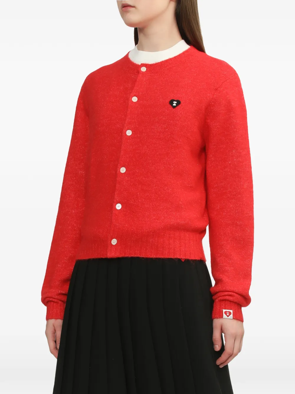  A Bathing Ape® Heart-badge Buttoned Cardigan - Red 