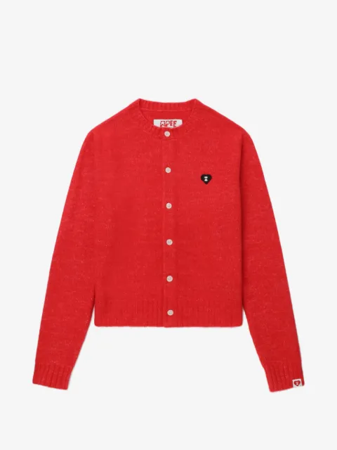 A BATHING APE® heart-badge buttoned cardigan