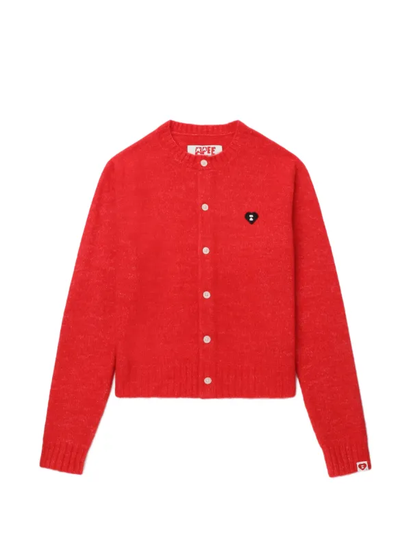 A BATHING APE® ハートバッジ ボタン カーディガン | レッド | FARFETCH JP