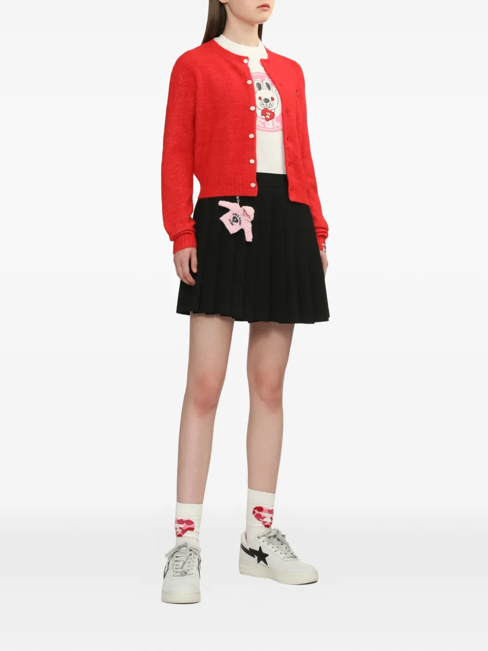  A Bathing Ape® Heart-badge Buttoned Cardigan - Red 