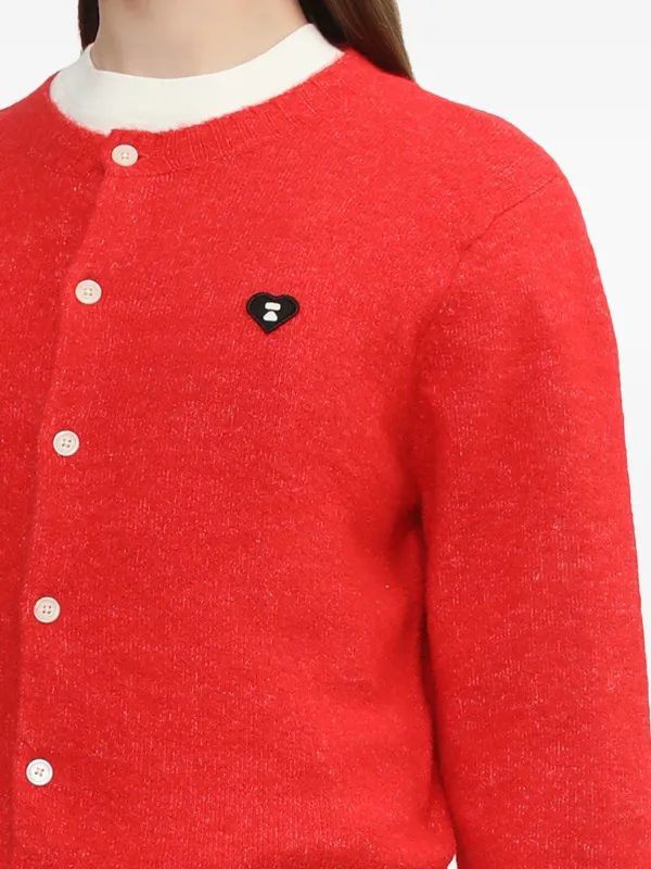 A BATHING APE® ハートバッジ ボタン カーディガン | レッド | FARFETCH JP