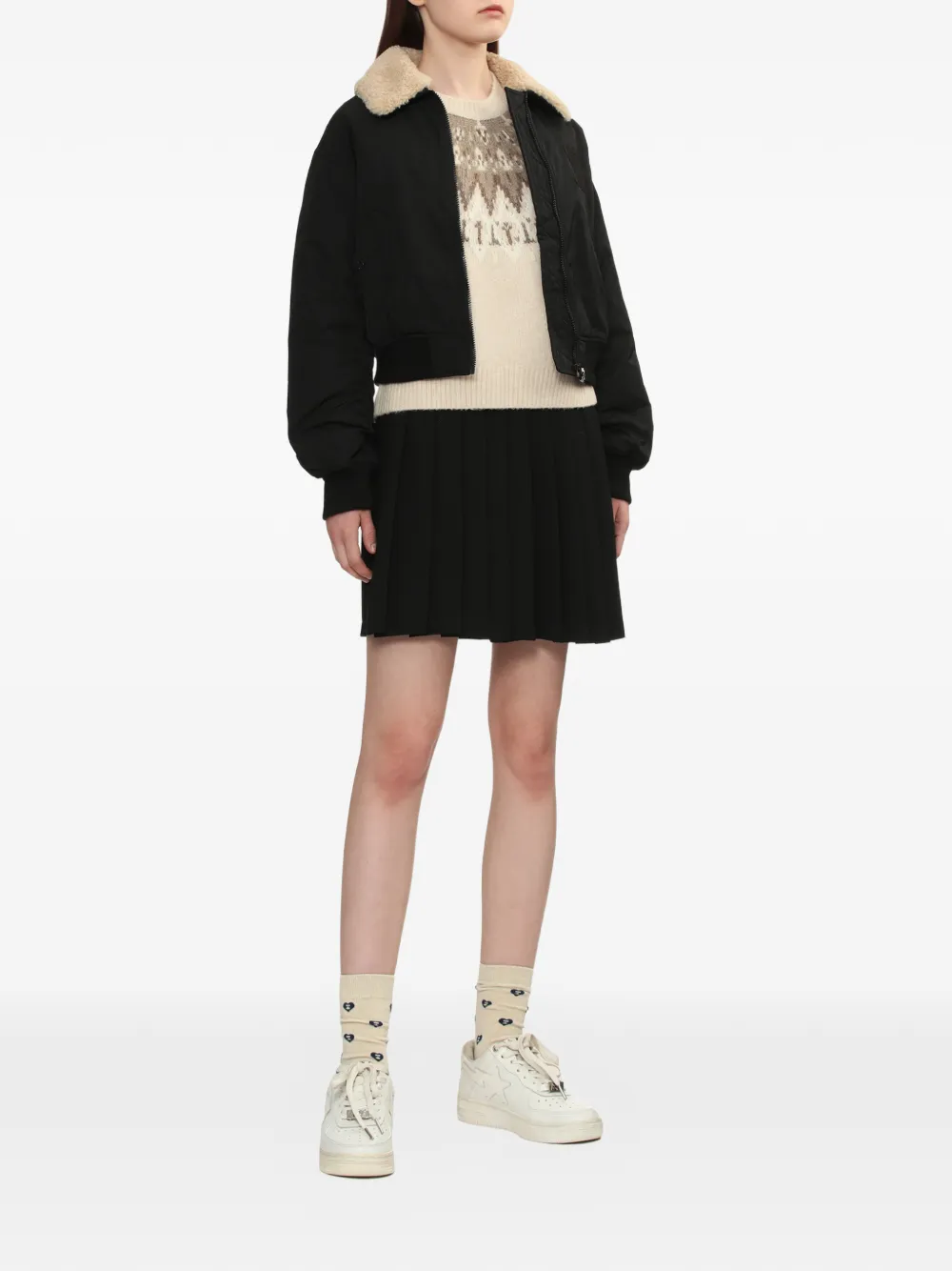 A BATHING APE Jack met kraag Zwart