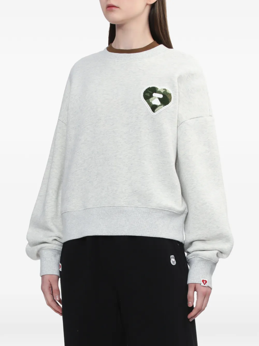  A Bathing Ape® Camouflage Heart Patch Knitwear - Grey 