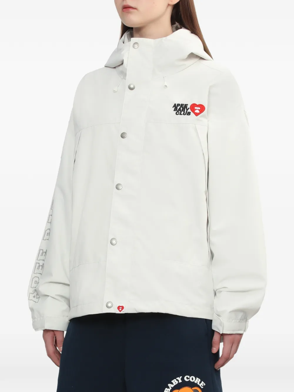  A Bathing Ape® Hooded Logo Jacket - Neutrals 