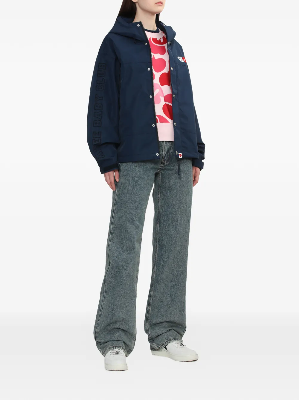  A Bathing Ape® Logo Hooded Jacket - Blue 