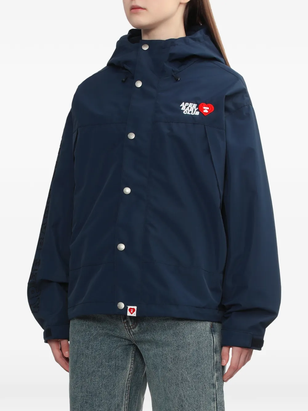  A Bathing Ape® Logo Hooded Jacket - Blue 