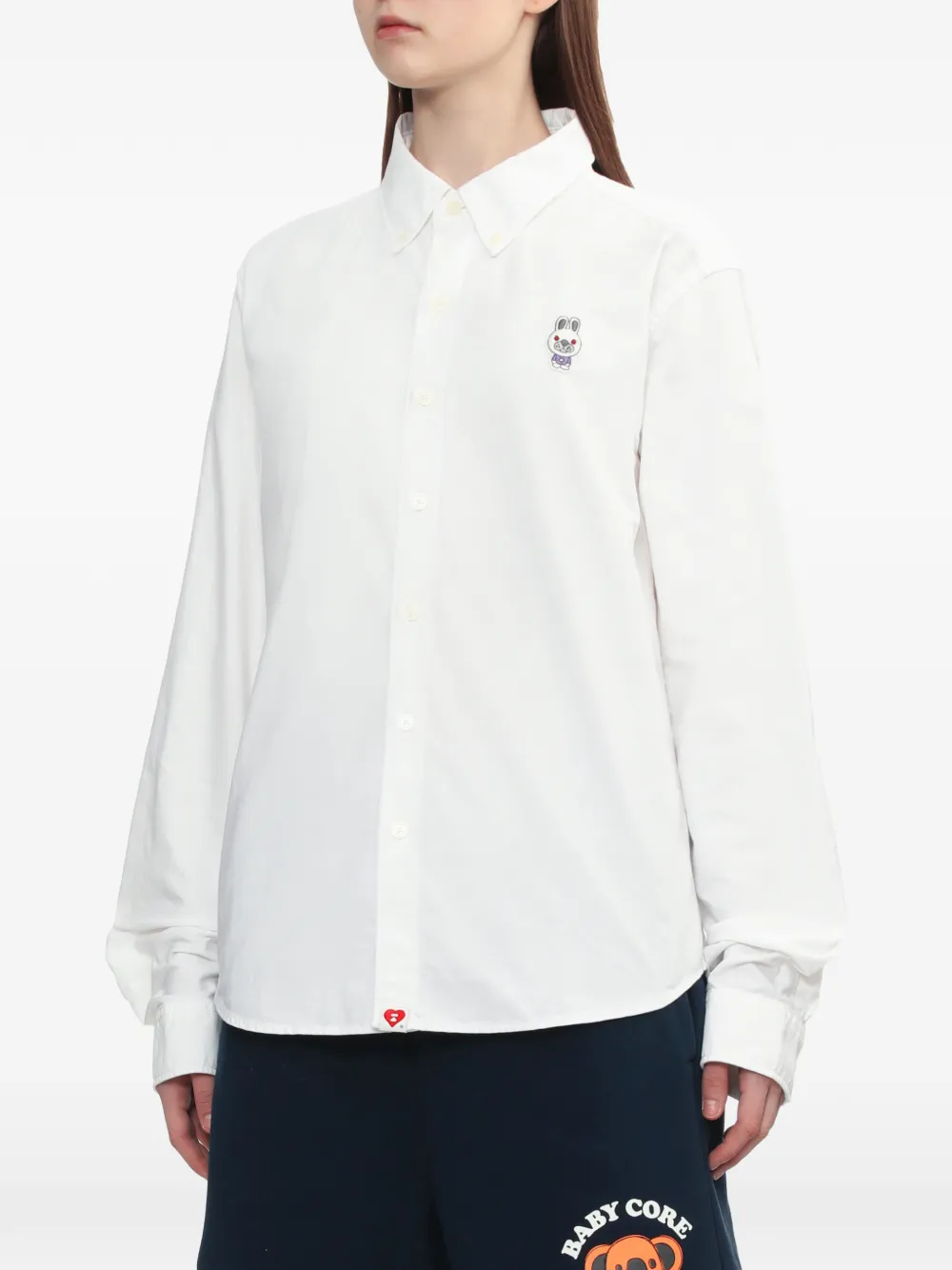 A Bathing Ape® Buttoned Embroidered Shirt - White 