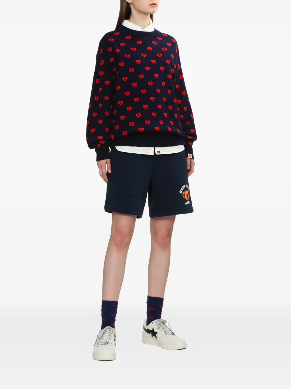 APEE™ by *A BATHING APE buttoned embroidered shirt - Wit