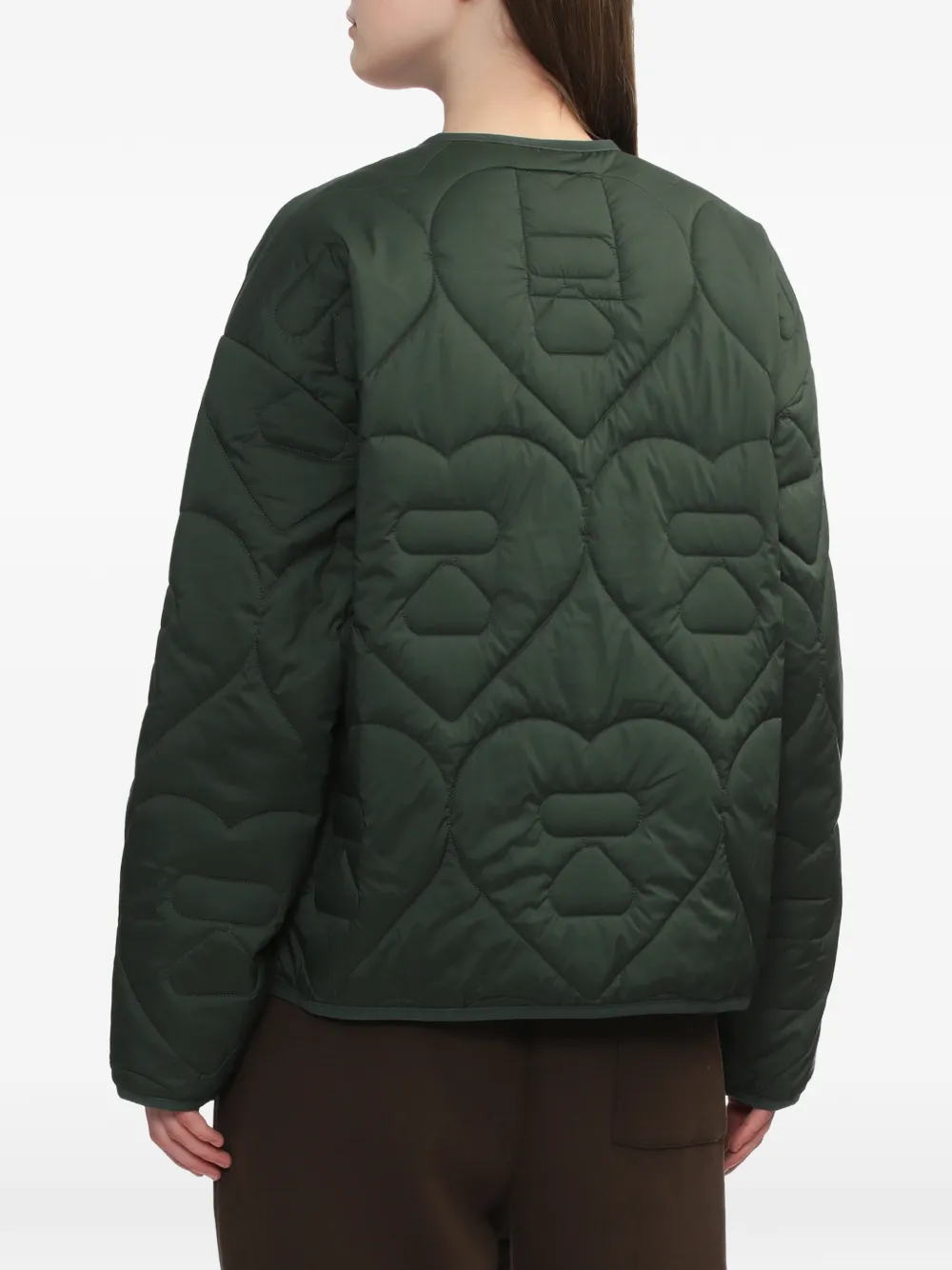 A BATHING APE Gewatteerd jack met hart Groen