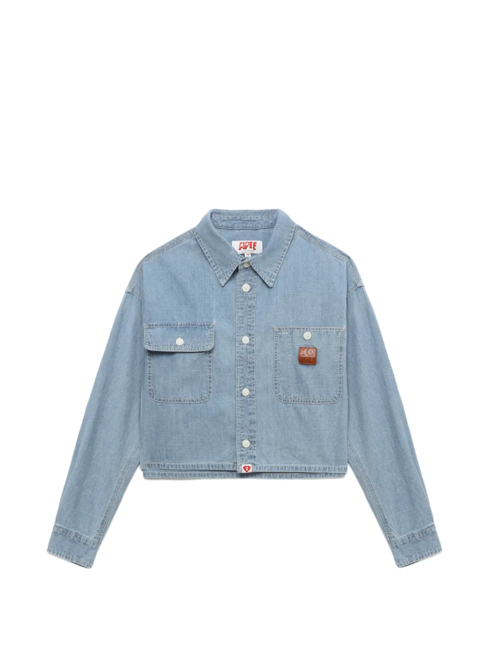 APEE™ by *A BATHING APE® chest-pocket cropped shirt - Blau