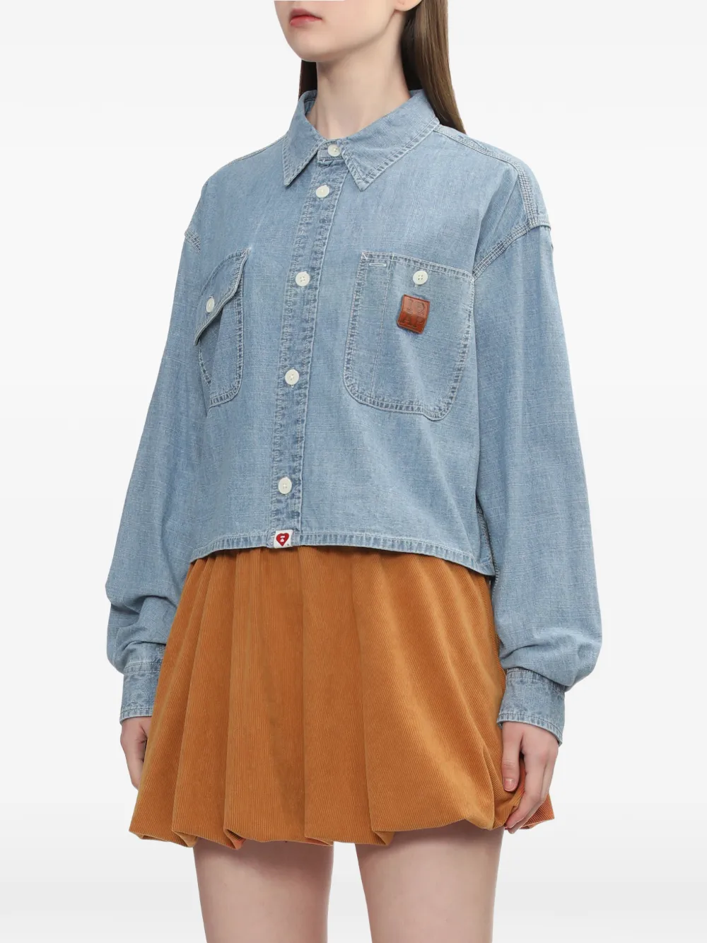  A Bathing Ape® Chest-pocket Cropped Shirt - Blue 
