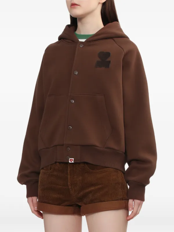 A BATHING APE® ハートアップリケ パーカー | ブラウン | FARFETCH JP