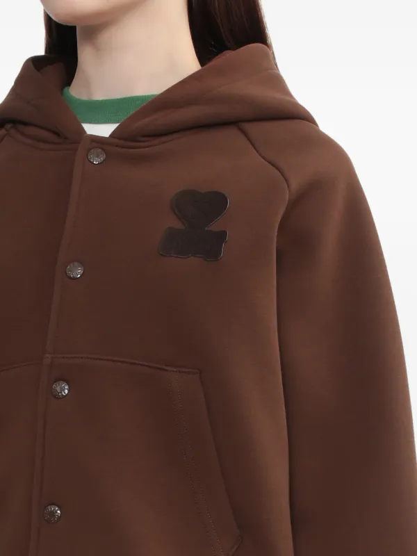 A BATHING APE® ハートアップリケ パーカー | ブラウン | FARFETCH JP