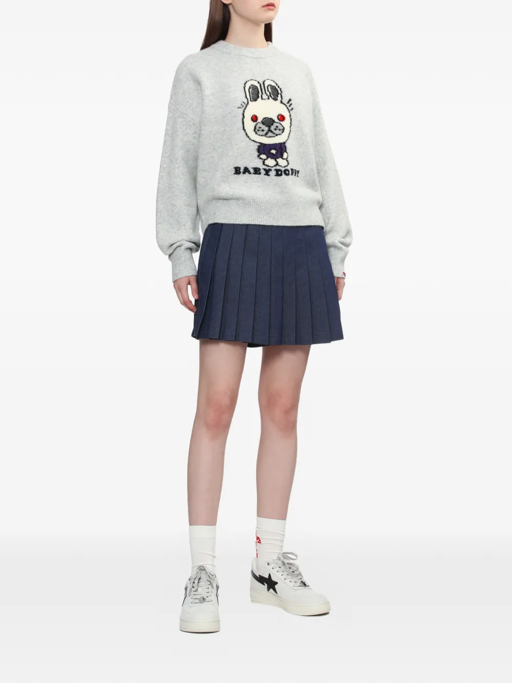  A Bathing Ape® Graphic Knit Jumper - Grey 