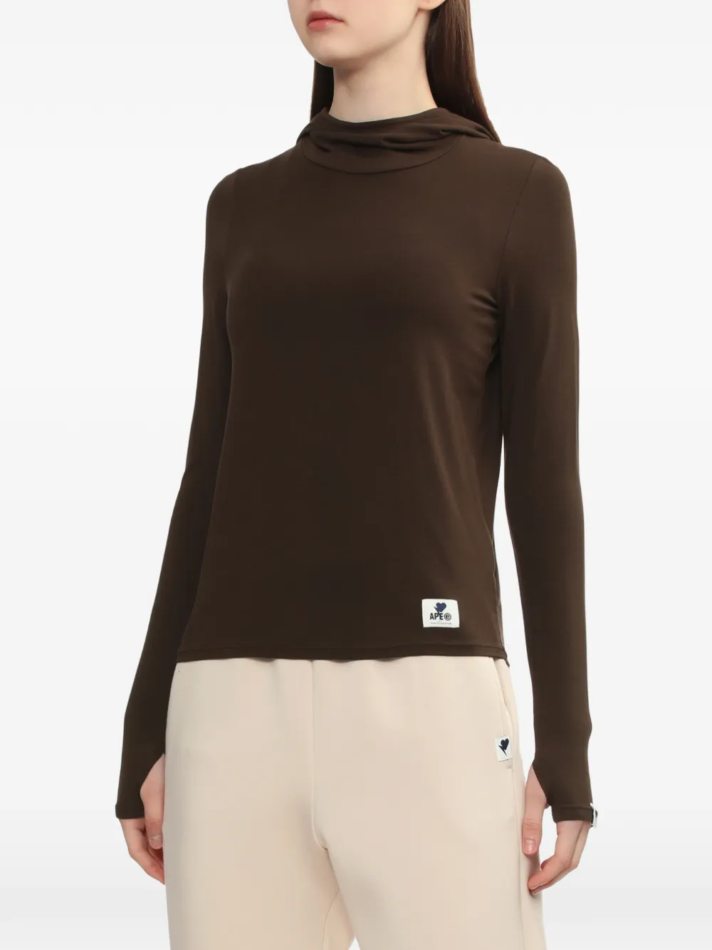 hooded long-sleeve top